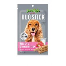 Jerhigh Dog Treats Duo Stick Milky With Strawberry 50 Gm
